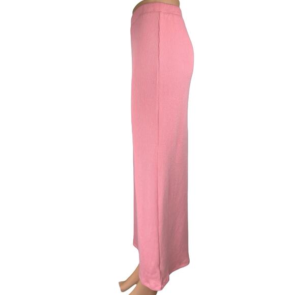Old Navy Women's Pink Rib Knit Elastic Waist Straight Pencil Maxi Skirt Size M - Picture 2 of 5